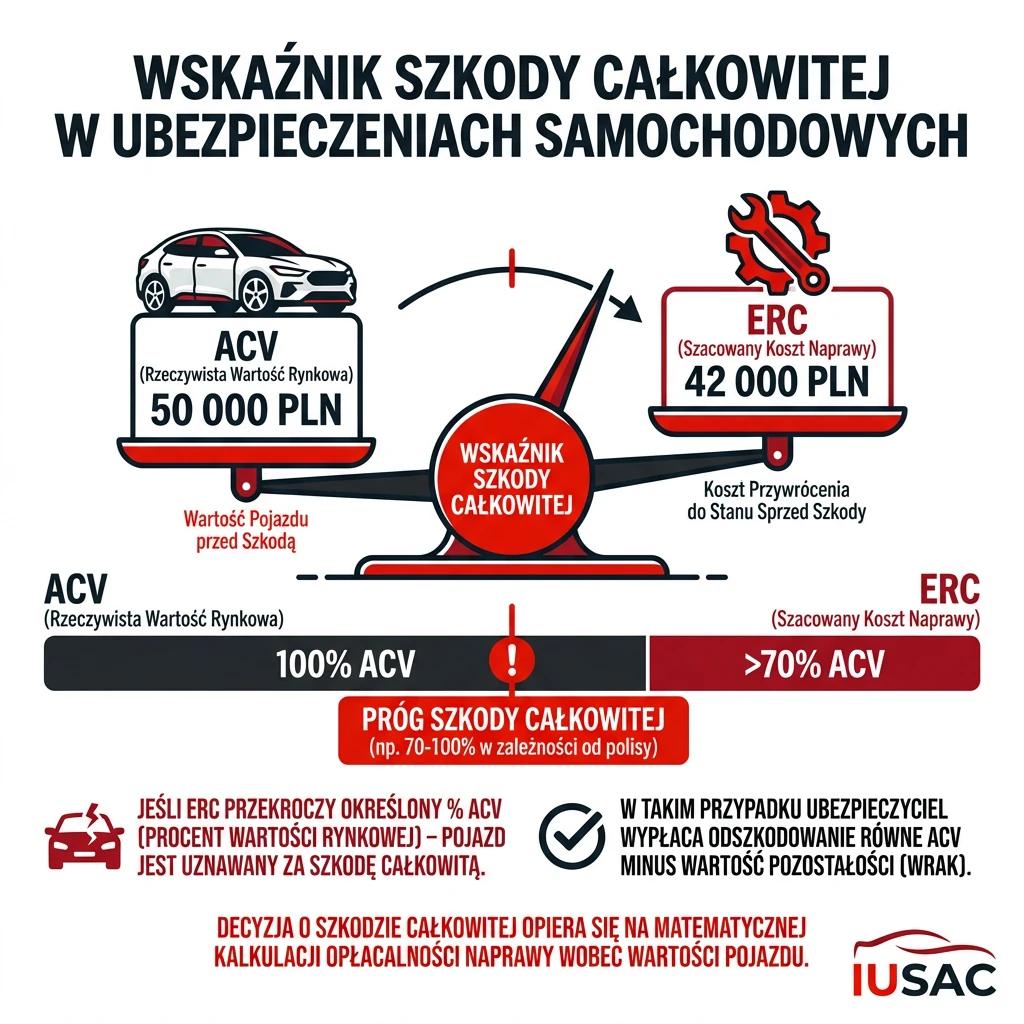 Wykres przedstawiający relację między Actual Cash Value a Estimated Repair Cost