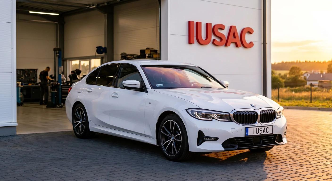 Odrestaurowane BMW Serii 3 G20 LCI opuszczające warsztat IUSAC z polskimi tablicami rejestracyjnymi