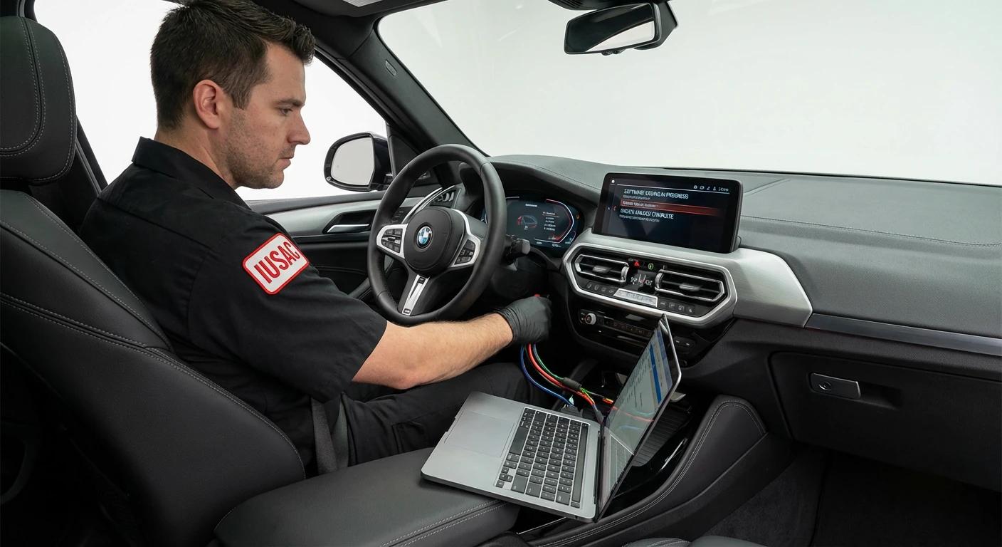 Kodowanie polskiego menu w systemie iDrive sprowadzonego BMW X3 z USA przez eksperta IUSAC