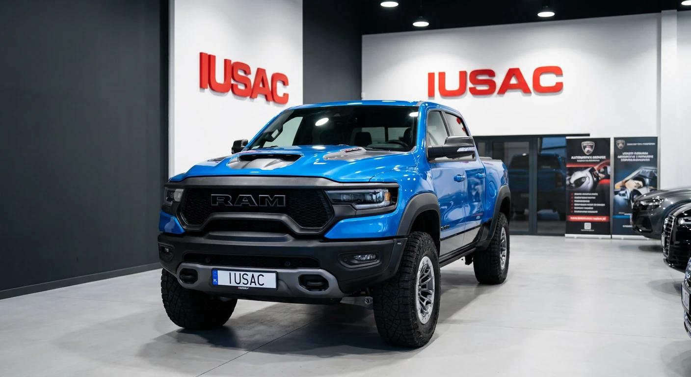 Potężny Dodge RAM 1500 TRX z USA w salonie IUSAC po pełnej naprawie i homologacji