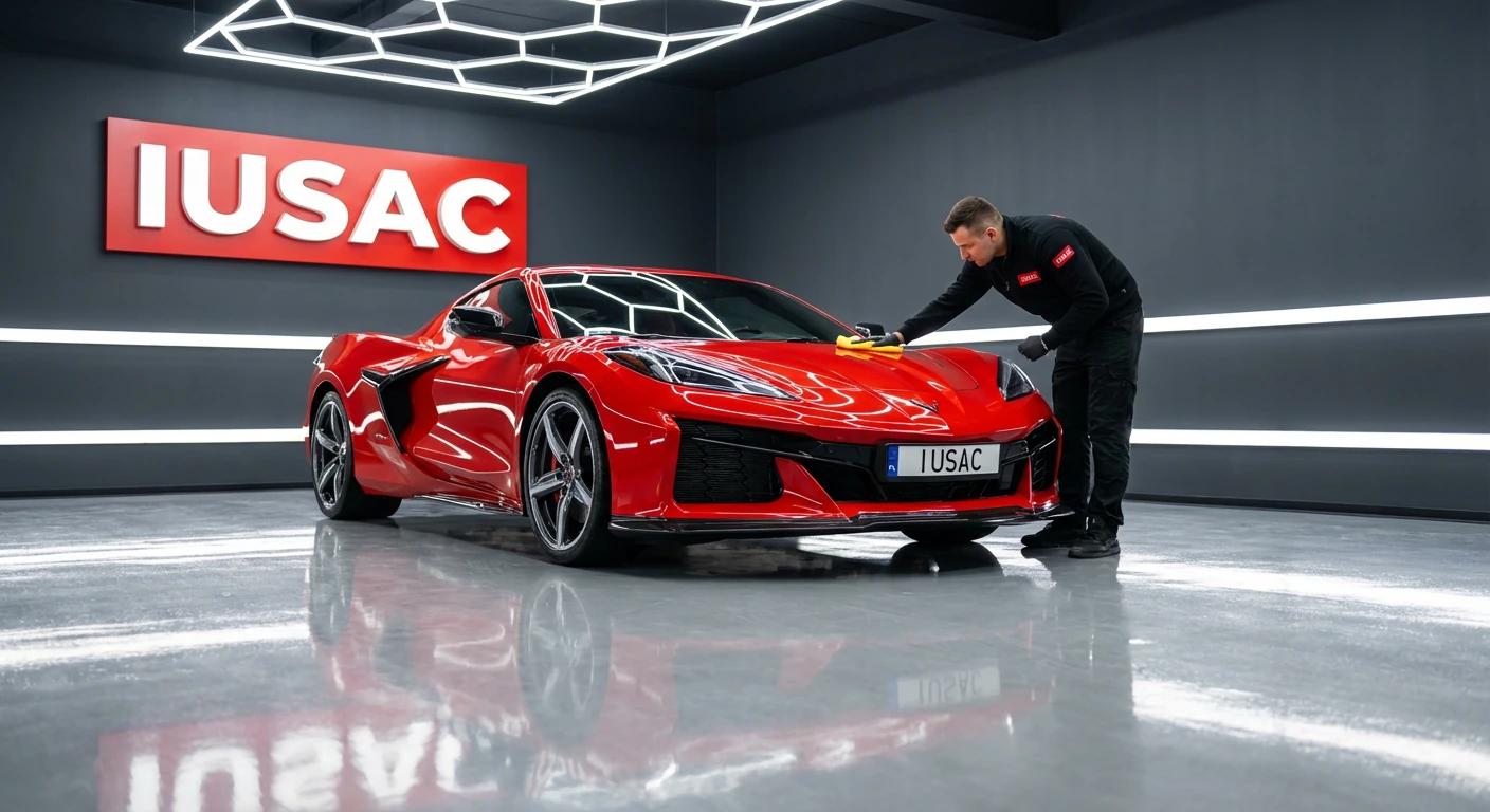 Detailing sportowego Chevroleta Corvette C8 2025 w studio IUSAC po zakończeniu naprawy - iusac opinie