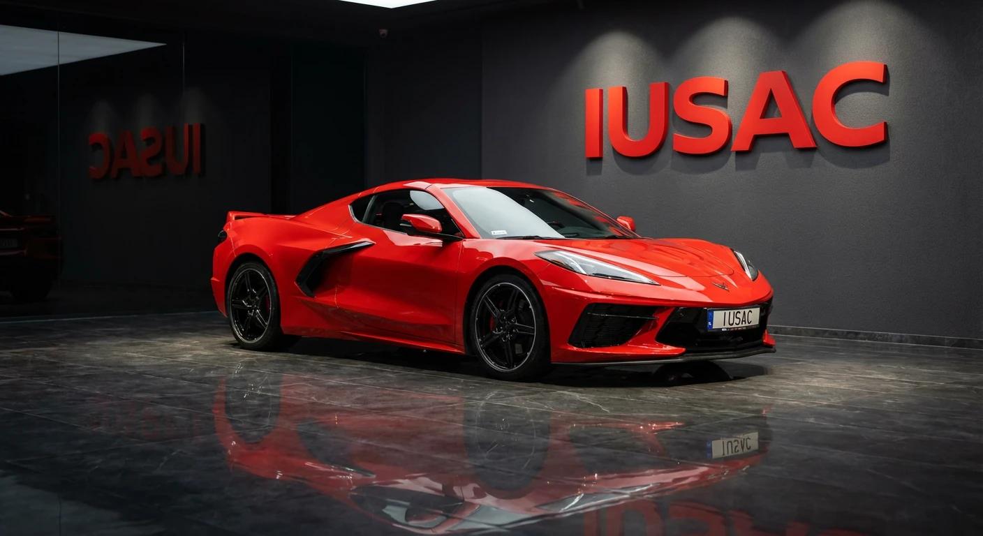 Gotowy do odbioru Chevrolet Corvette C8 po kompleksowej naprawie powypadkowej w IUSAC.