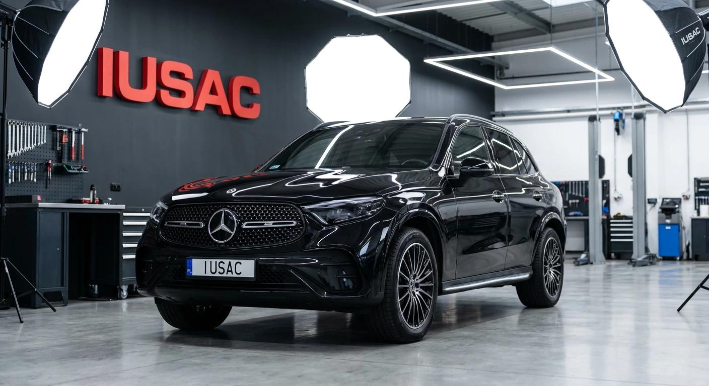 Czarny Mercedes GLC X254 z USA w nowoczesnym warsztacie IUSAC