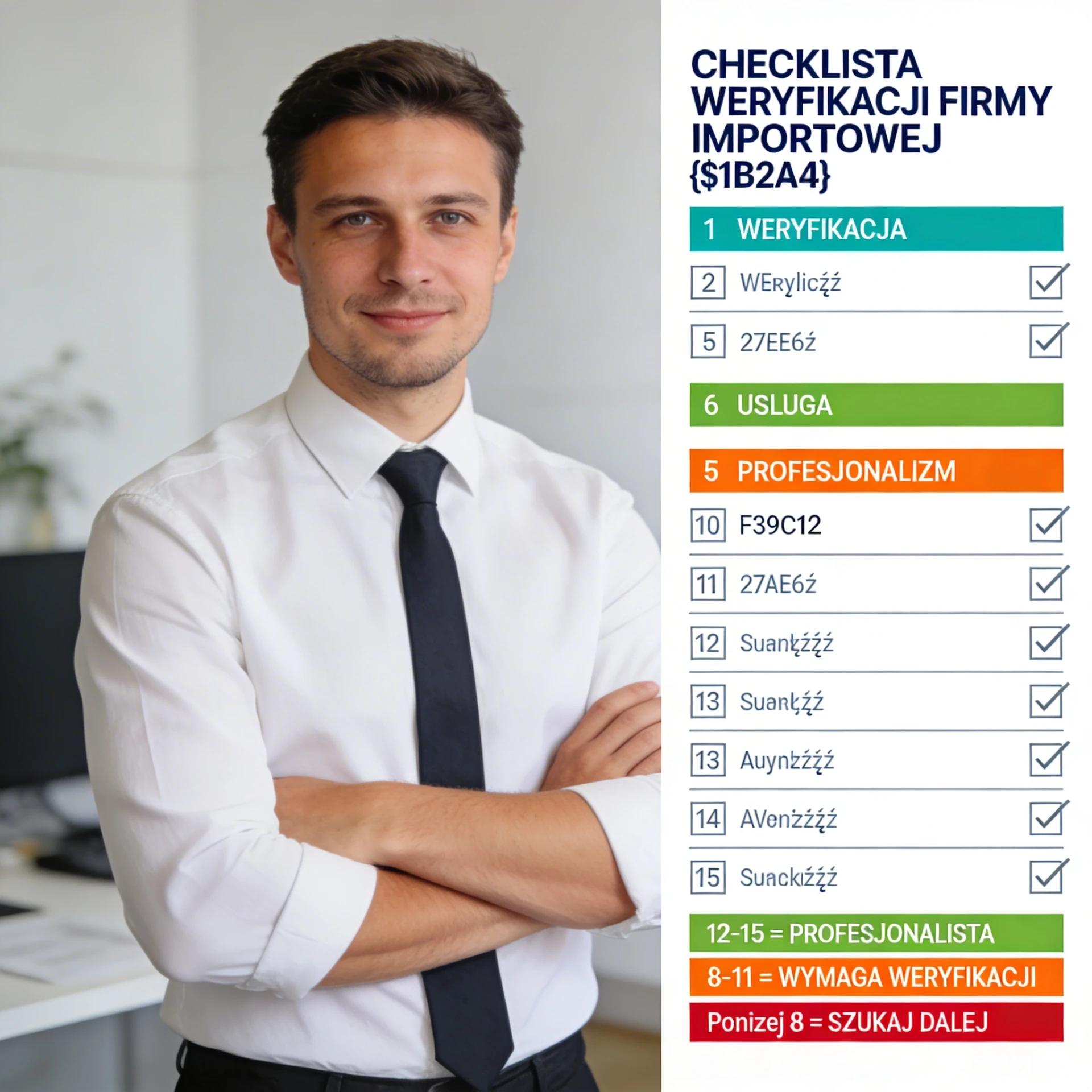 Kompletna 15-punktowa checklista weryfikacji firmy importowej aut z USA ze skalą oceny profesjonalizmu