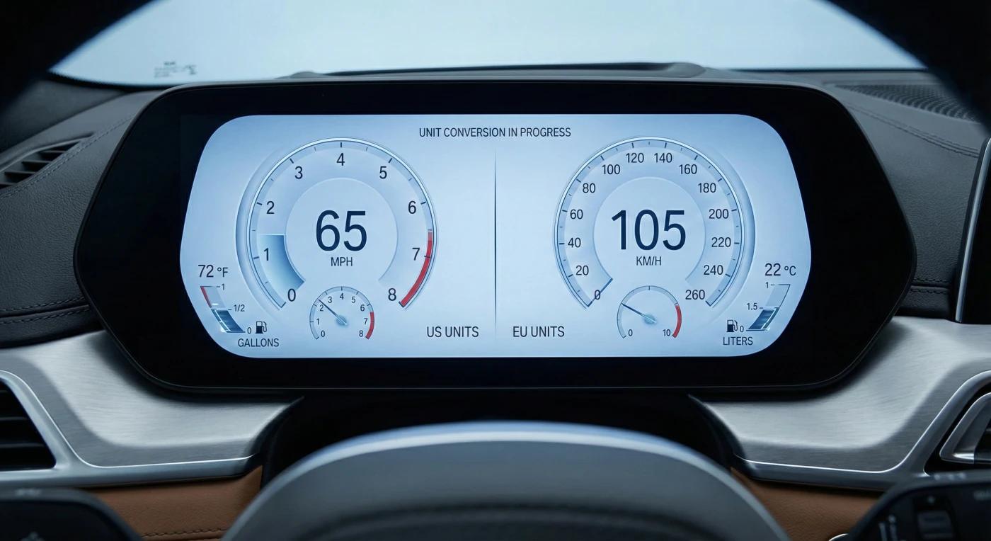 Porównanie liczników samochodu z USA 