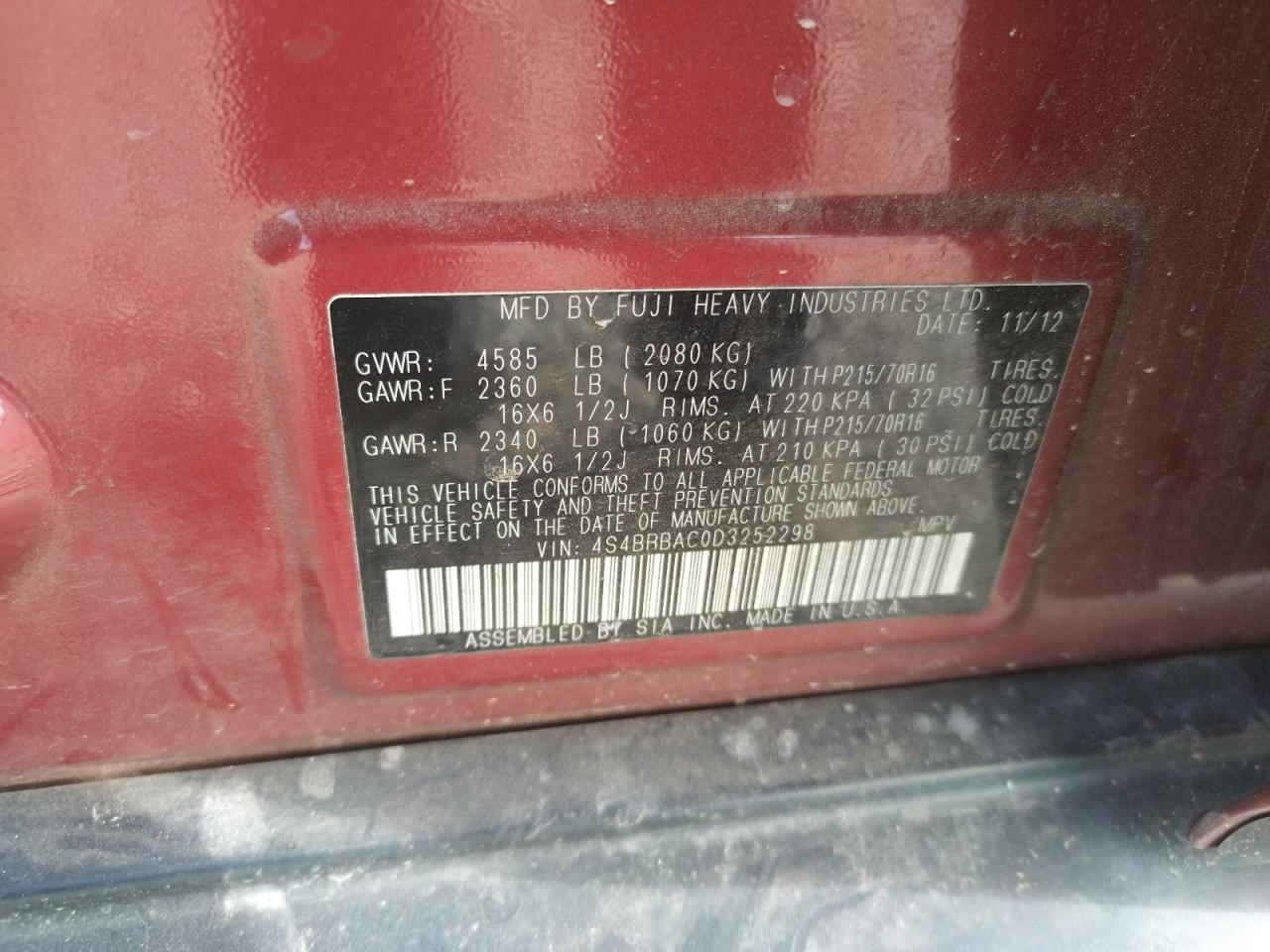 2013 Subaru Outback 2.5I - zdjęcie 10