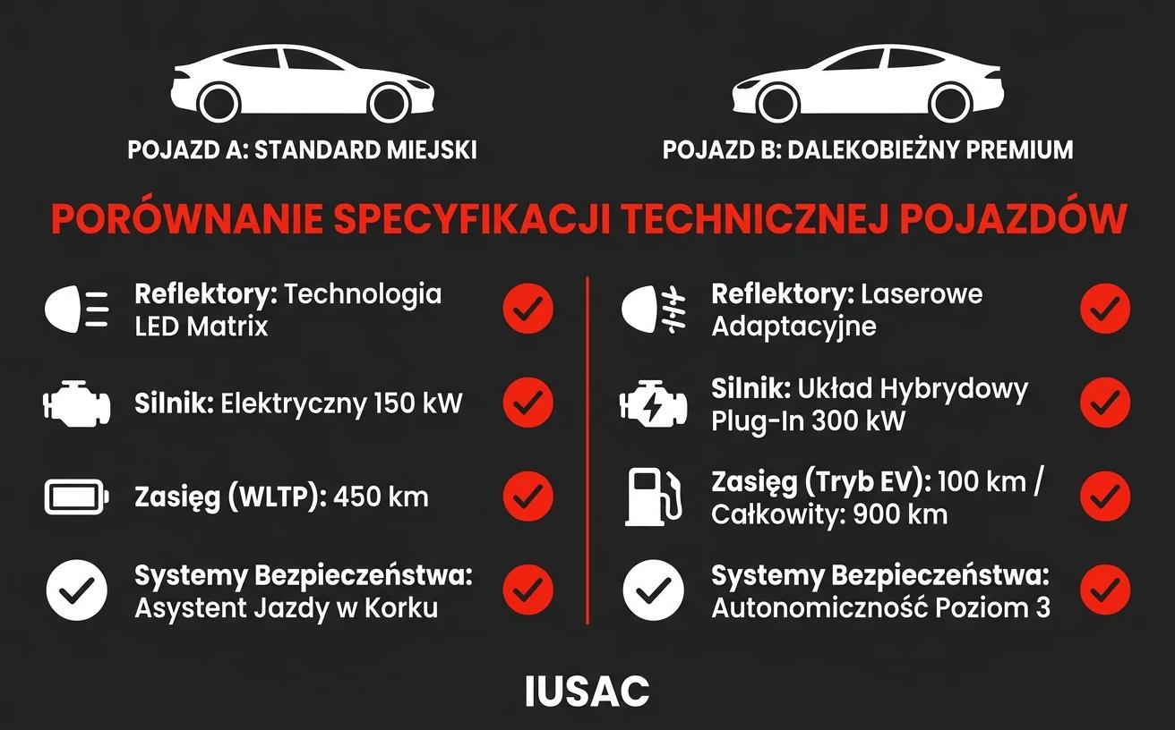 Infografika IUSAC porównująca różnice w wyposażeniu i silnikach Audi A6 wersja USA a Europa