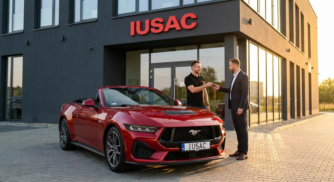 Wydanie gotowego, zarejestrowanego Forda Mustanga z USA zadowolonemu klientowi IUSAC