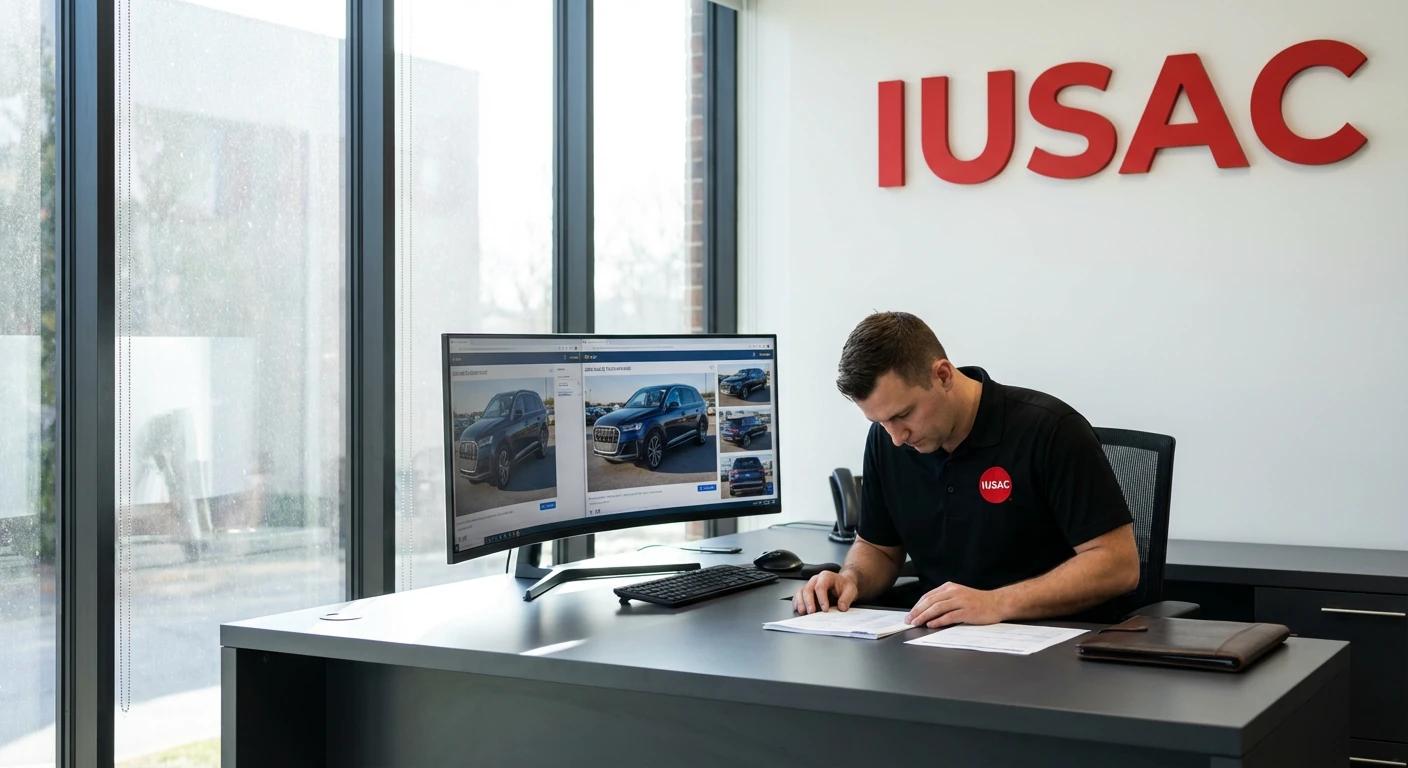 Ekspert IUSAC weryfikujący historię Audi Q7 przed licytacją - bezpieczny import aut z USA.