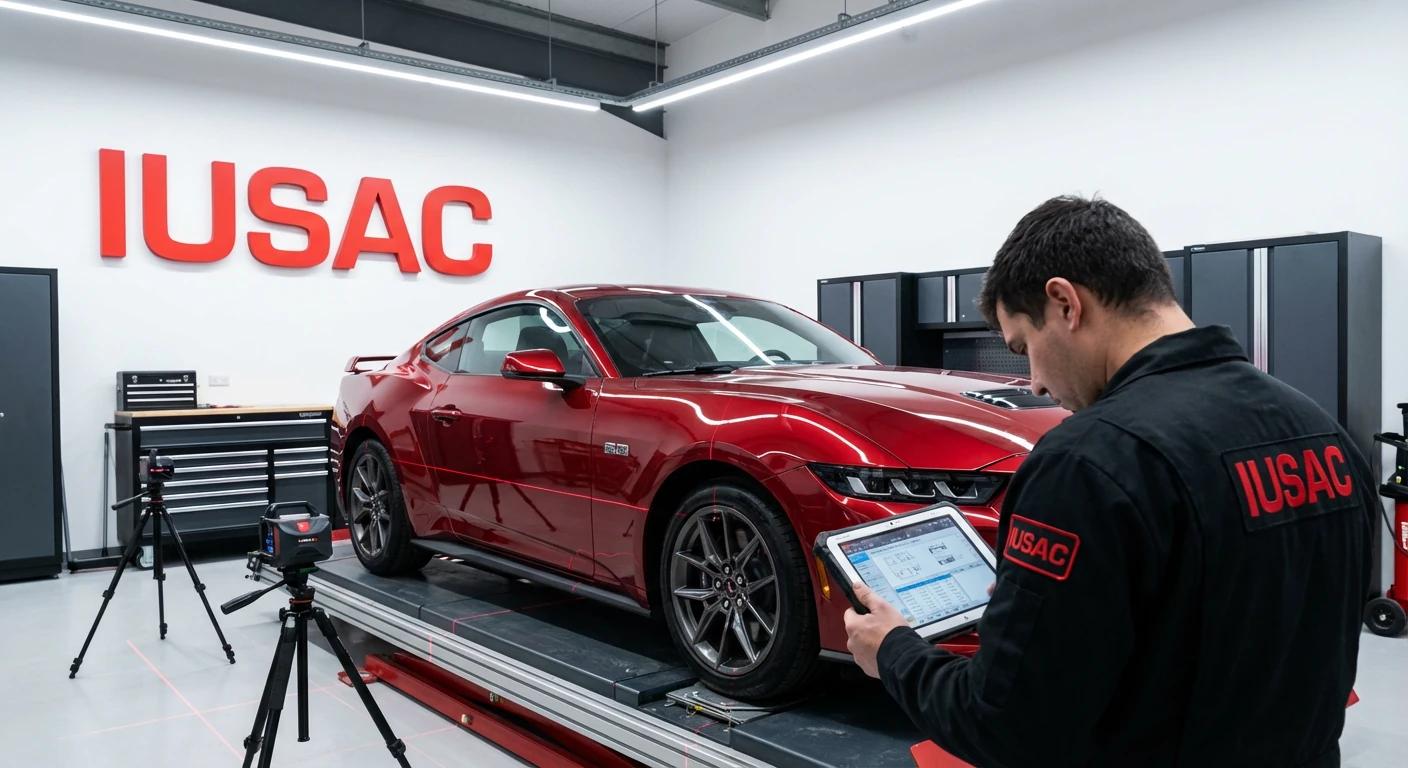 Naprawa powypadkowa Forda Mustanga sprowadzonego z USA przez IUSAC.