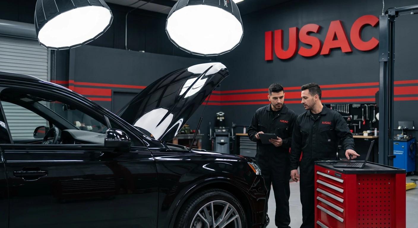 Inspekcja Audi Q7 4M 2025 po odprawie celnej w profesjonalnym warsztacie IUSAC