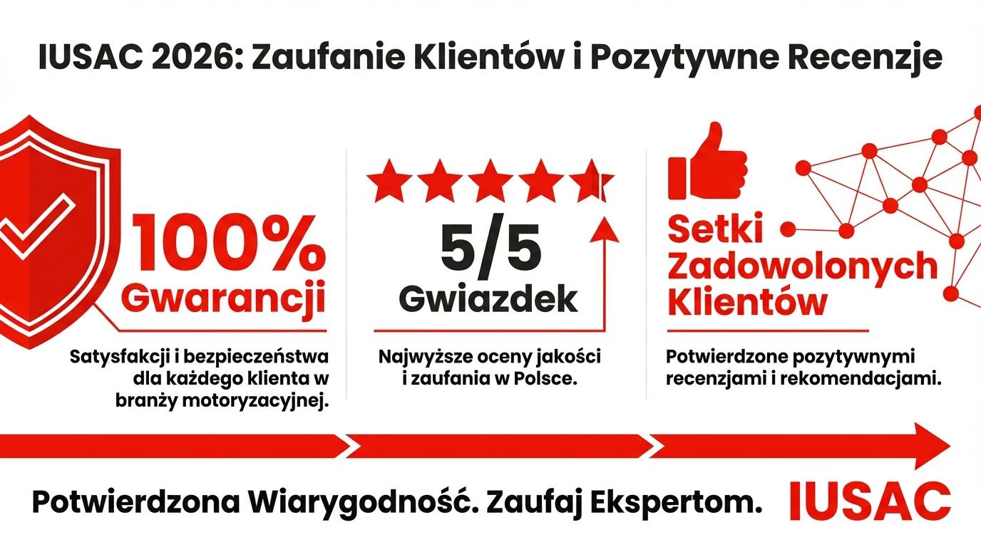 Pozytywne opinie klientów i statystyki zaufania potwierdzające, że IUSAC to lider importu aut z USA