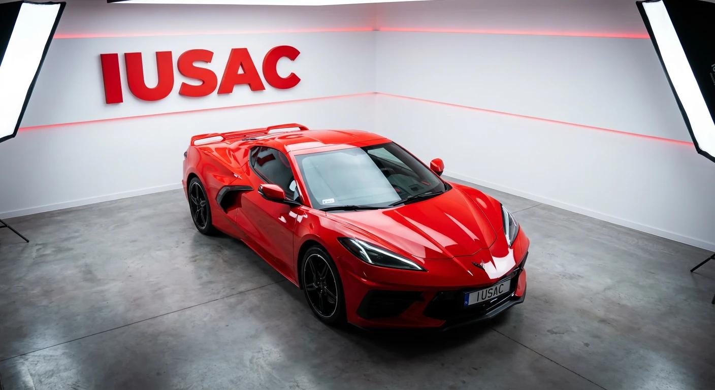 Sportowy Chevrolet Corvette C8 sprowadzony z Ameryki jako jedna z najlepszych okazji IUSAC.