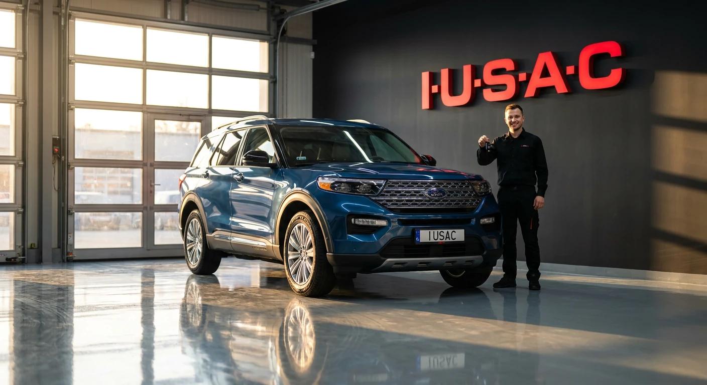 Gotowy do odbioru Ford Explorer w serwisie IUSAC po pełnej konwersji i naprawie powypadkowej