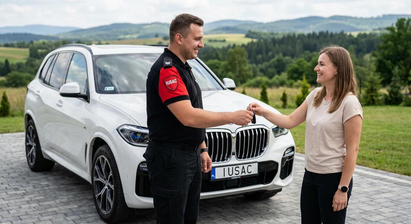Dostawa sprowadzonego z USA BMW X5 pod dom klienta na Podkarpaciu przez pracownika IUSAC