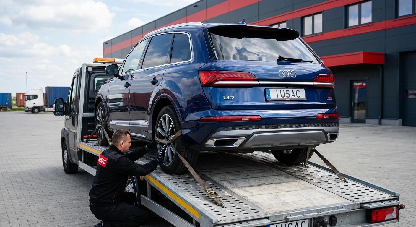 Bezpieczny transport Audi Q7 przez specjalistę IUSAC Group - gwarancja jakości potwierdzona opiniami klientów.