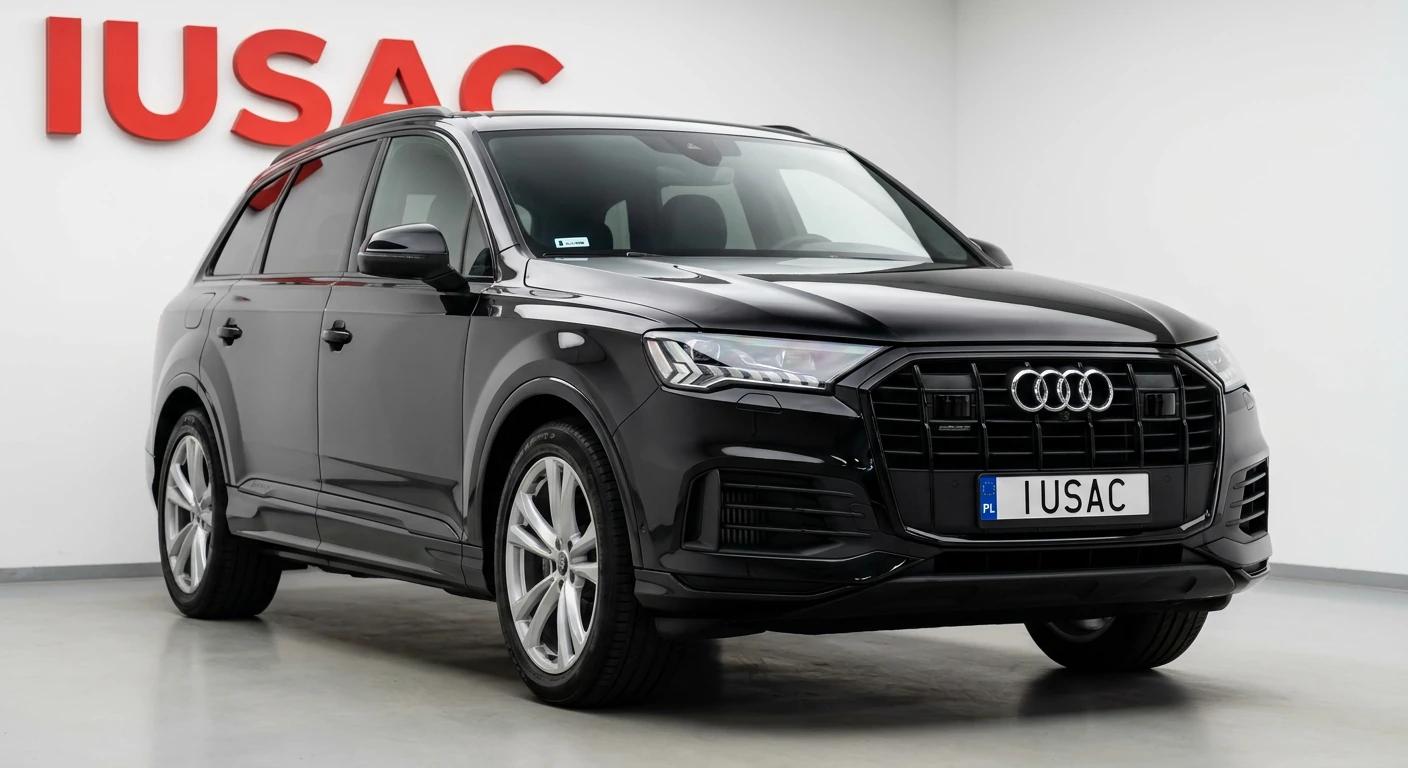 Gotowe do odbioru Audi Q7 po profesjonalnej naprawie blacharsko-lakierniczej w IUSAC.