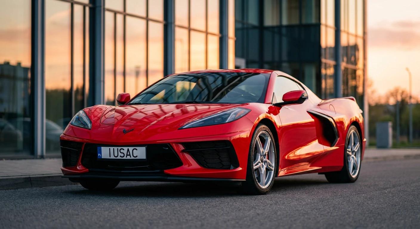 Gotowy do odbioru Chevrolet Corvette C8 po imporcie i naprawie przez IUSAC