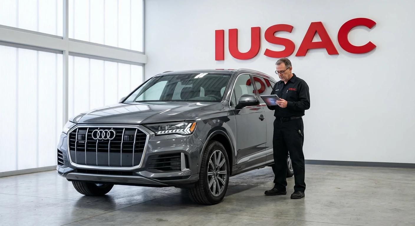 Ekspert IUSAC weryfikujący status dokumentów Salvage Title dla Audi Q7 z USA