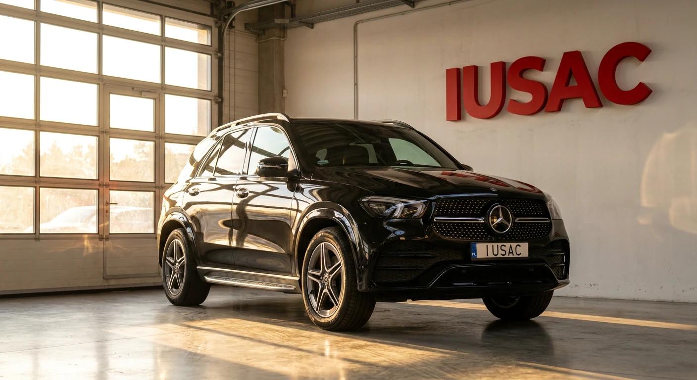 Gotowy do odbioru Mercedes GLE z polskimi tablicami rejestracyjnymi w salonie IUSAC