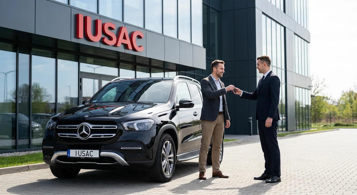 Wydanie klientowi luksusowego Mercedesa GLE sprowadzonego z USA przez IUSAC.