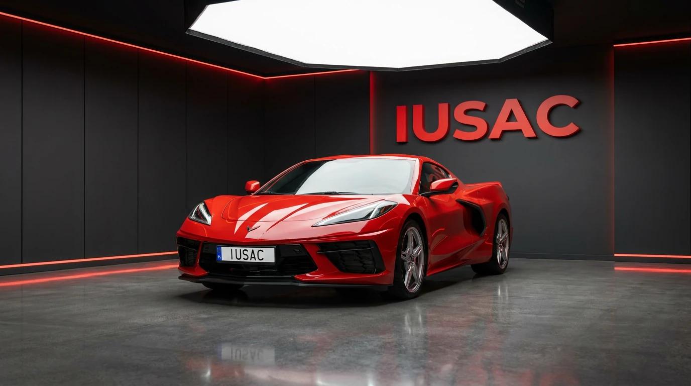 Gotowy do odbioru Chevrolet Corvette C8 po pełnej konwersji i naprawie w salonie wydawczym IUSAC