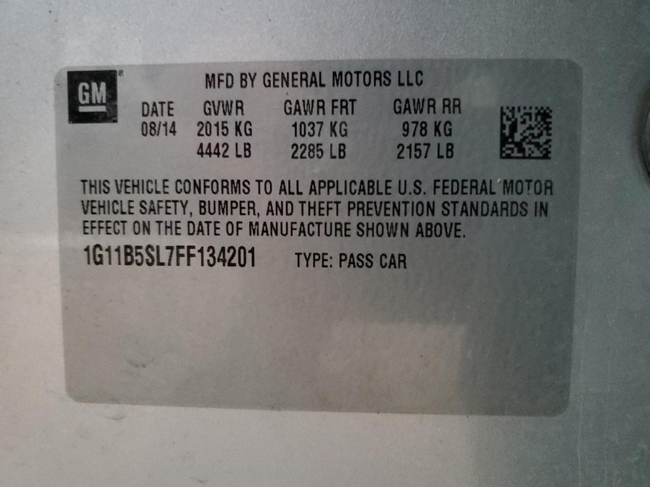 2015 Chevrolet Malibu Ls - zdjęcie 12