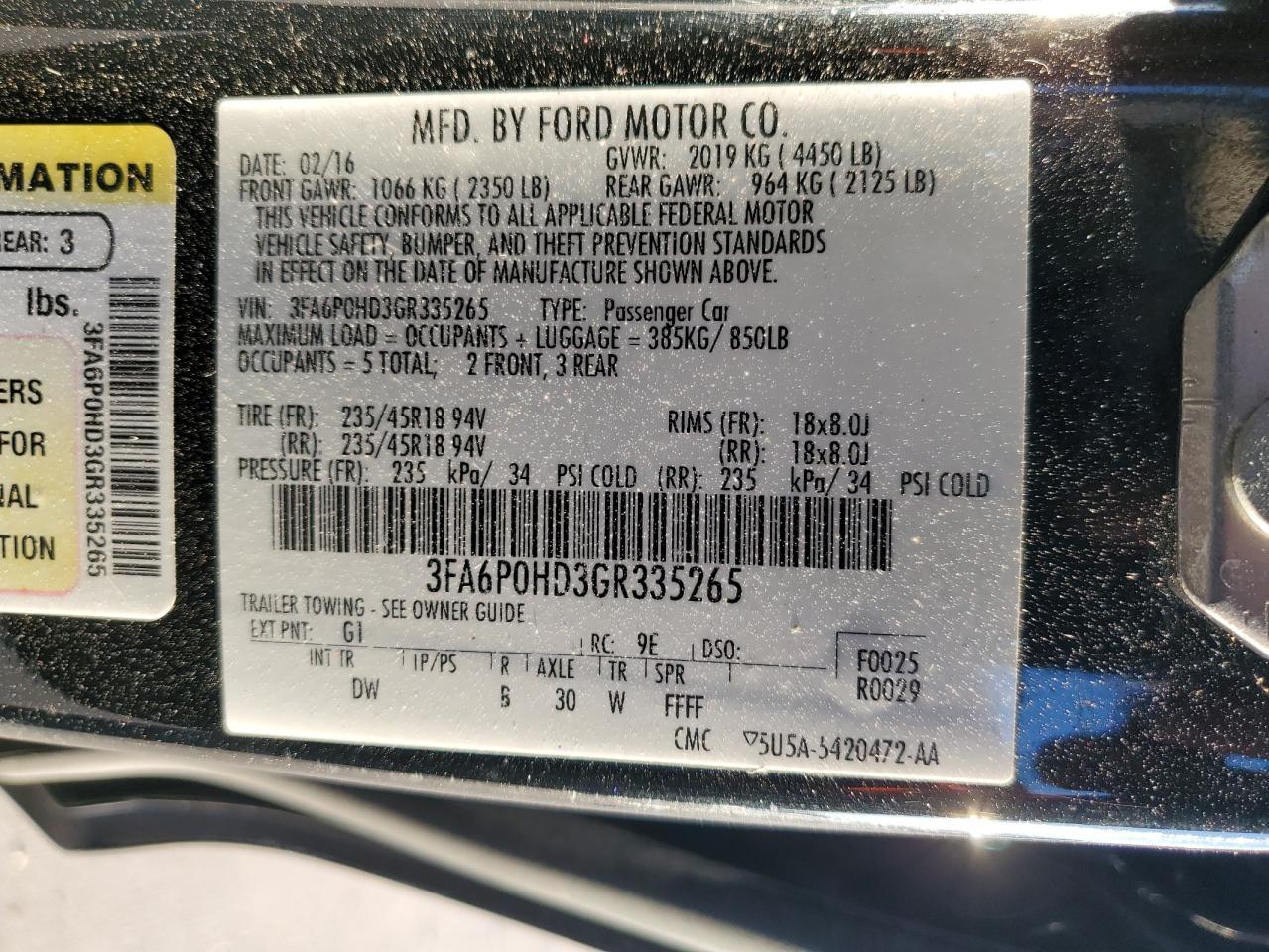 2016 Ford Fusion Se - zdjęcie 12