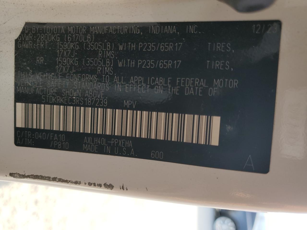 2024 Toyota Sienna Le - zdjęcie 13