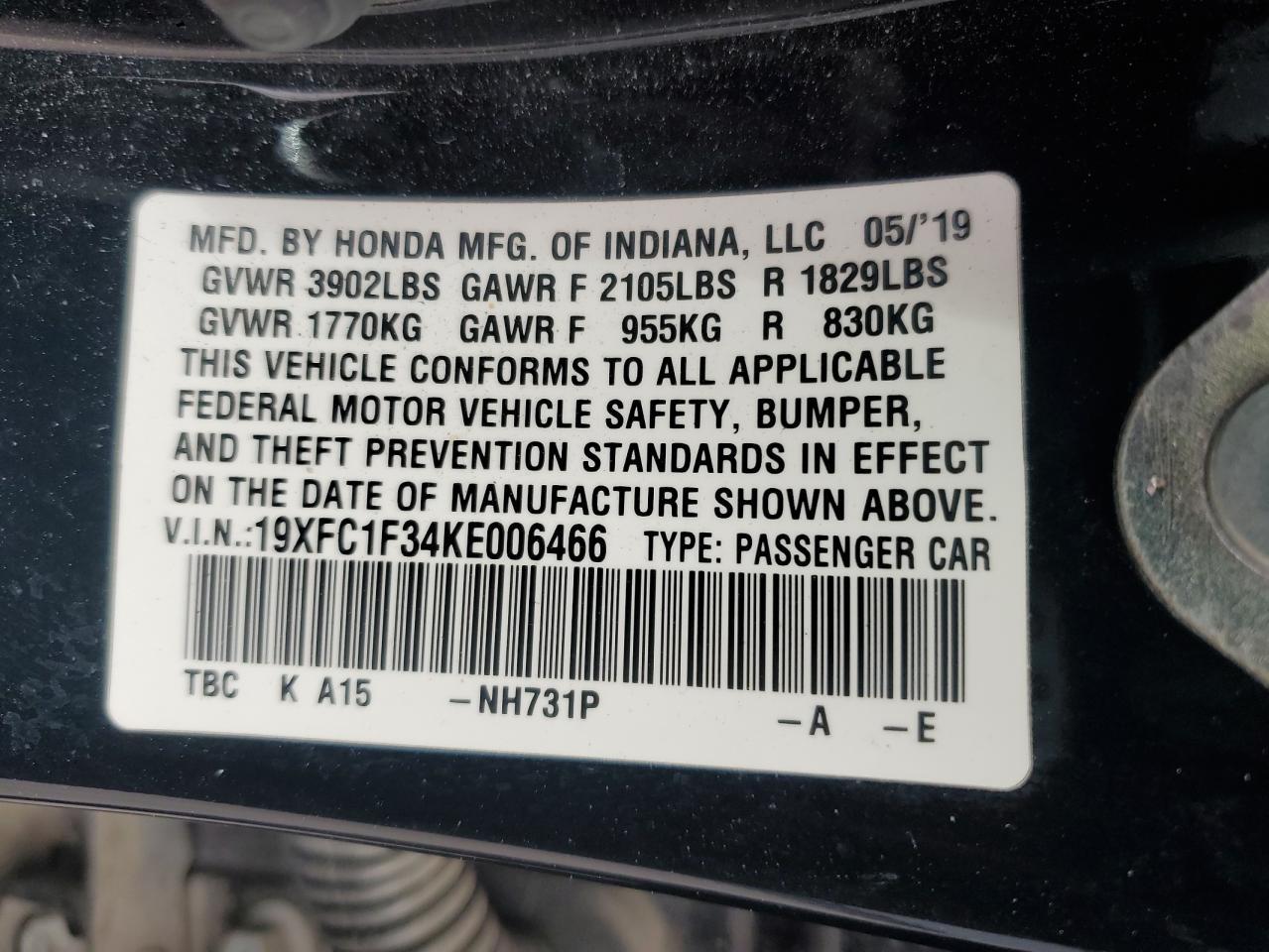 2019 Honda Civic Ex - zdjęcie 12