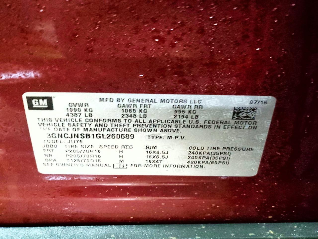 2016 Chevrolet Trax Ls - zdjęcie 13