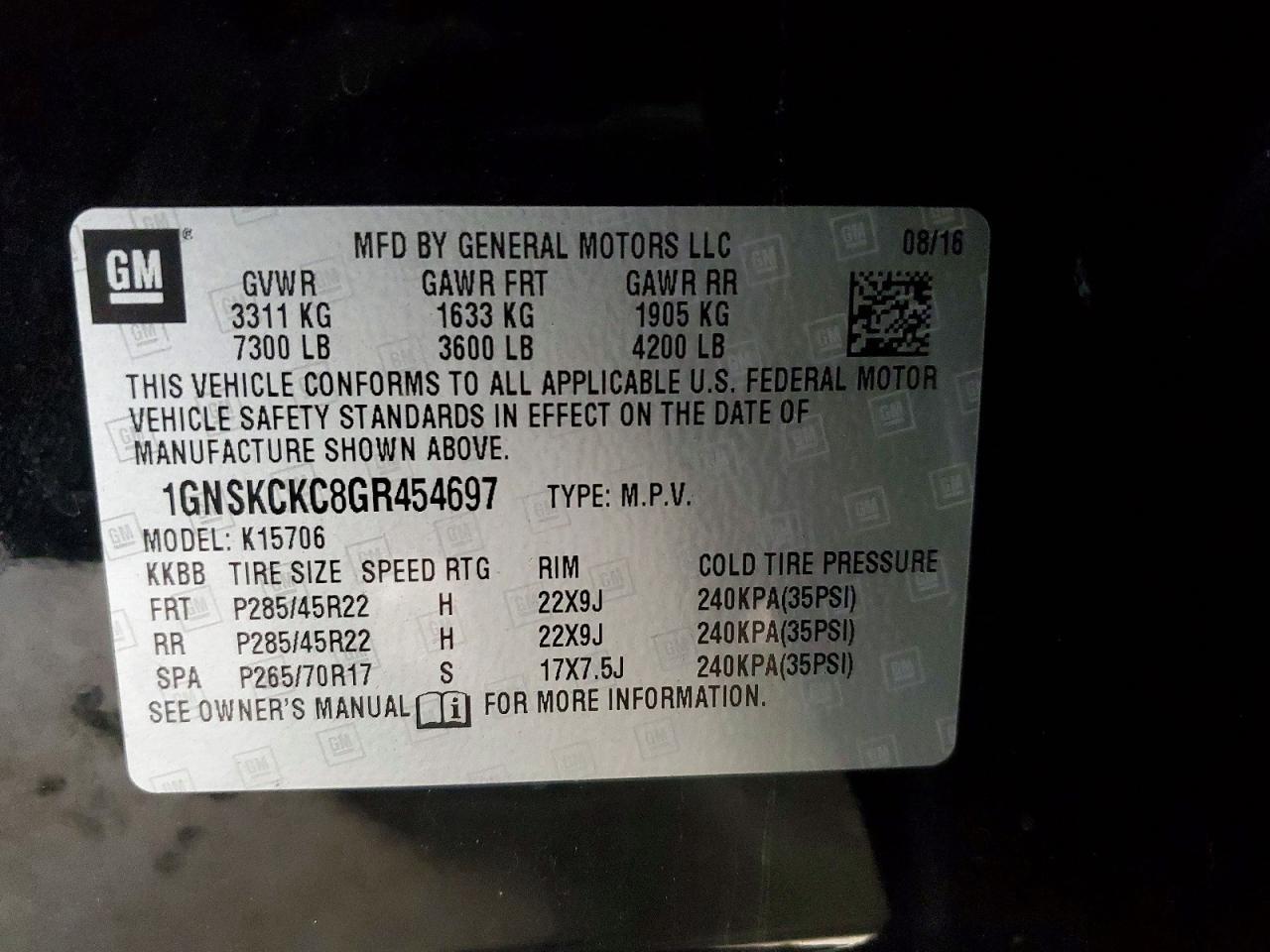 2016 Chevrolet Tahoe K1500 Ltz - zdjęcie 13