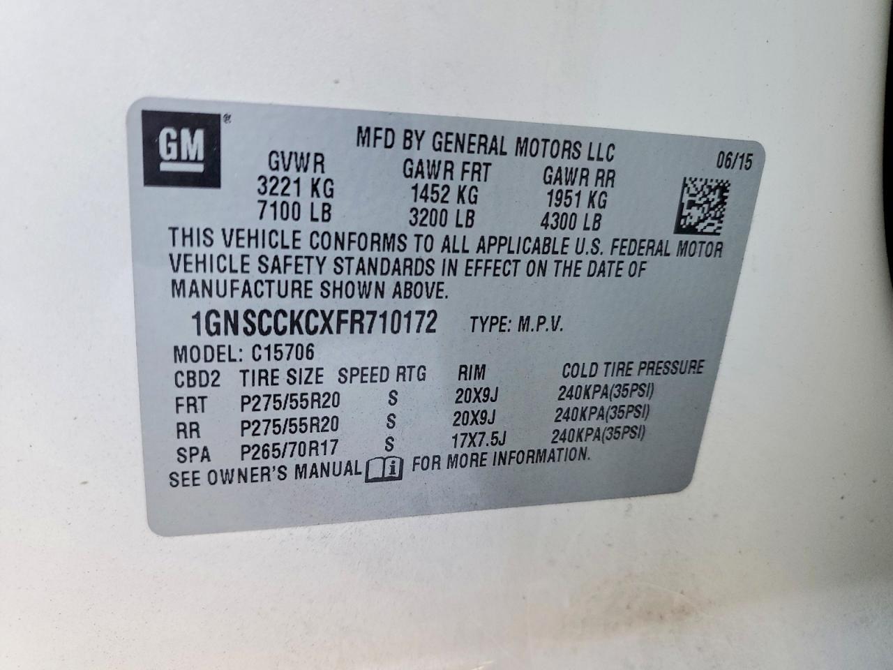 2015 Chevrolet Tahoe C1500 Ltz - zdjęcie 12