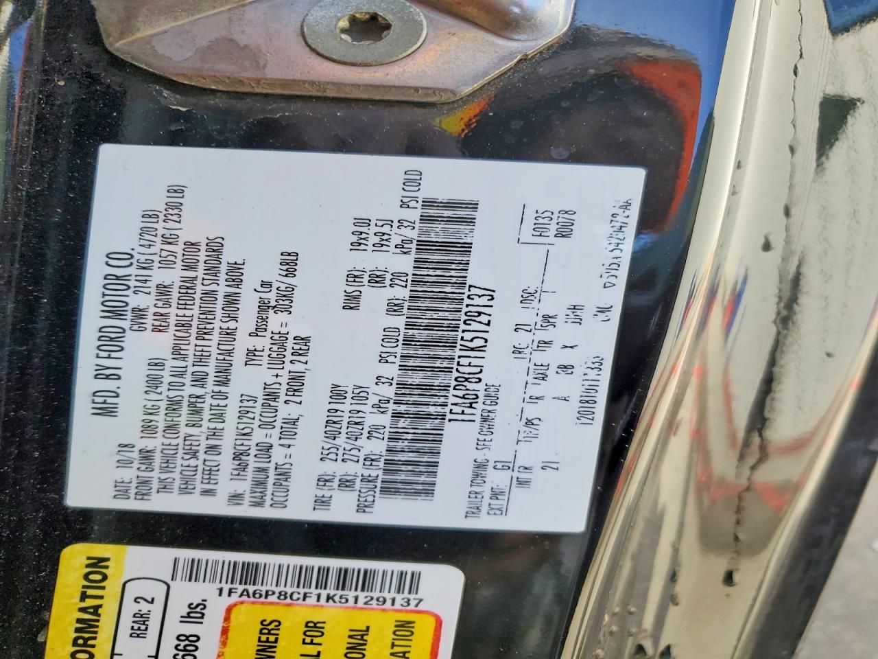 2019 Ford Mustang Gt - zdjęcie 12