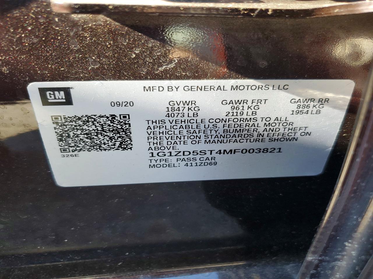 2021 Chevrolet Malibu Lt - zdjęcie 12