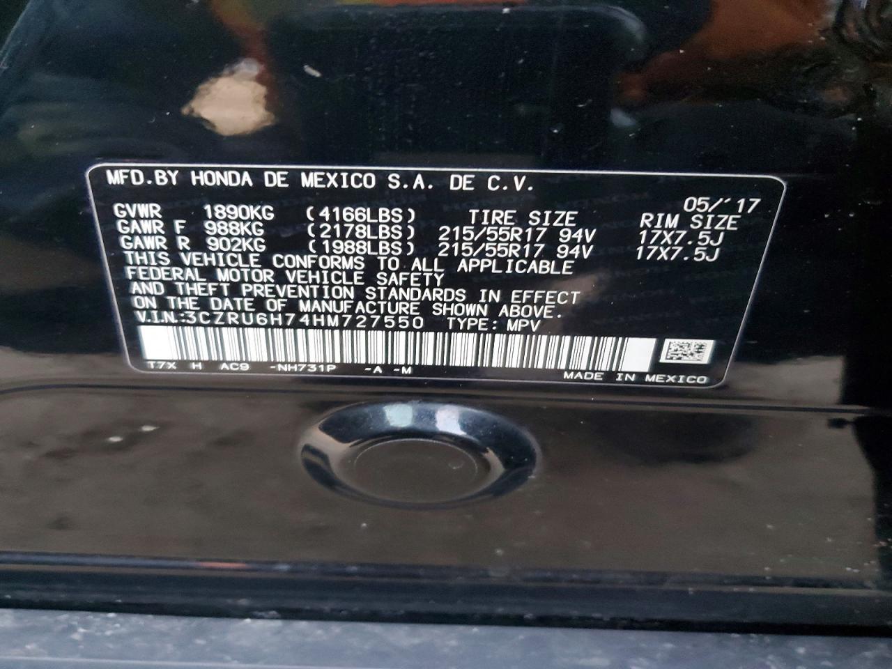 2017 Honda Hr-V Exl - zdjęcie 13