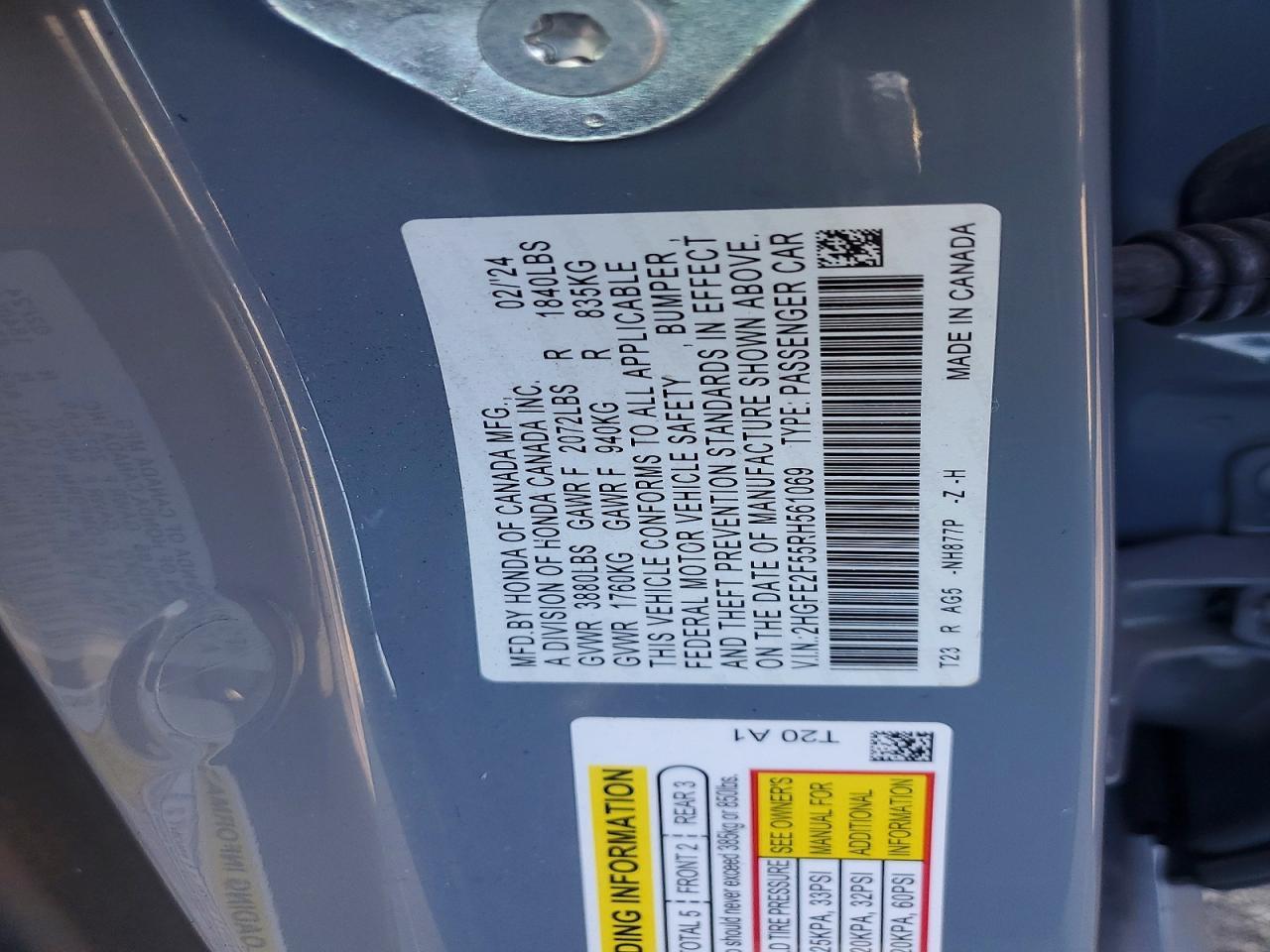 2024 Honda Civic Sport - zdjęcie 12