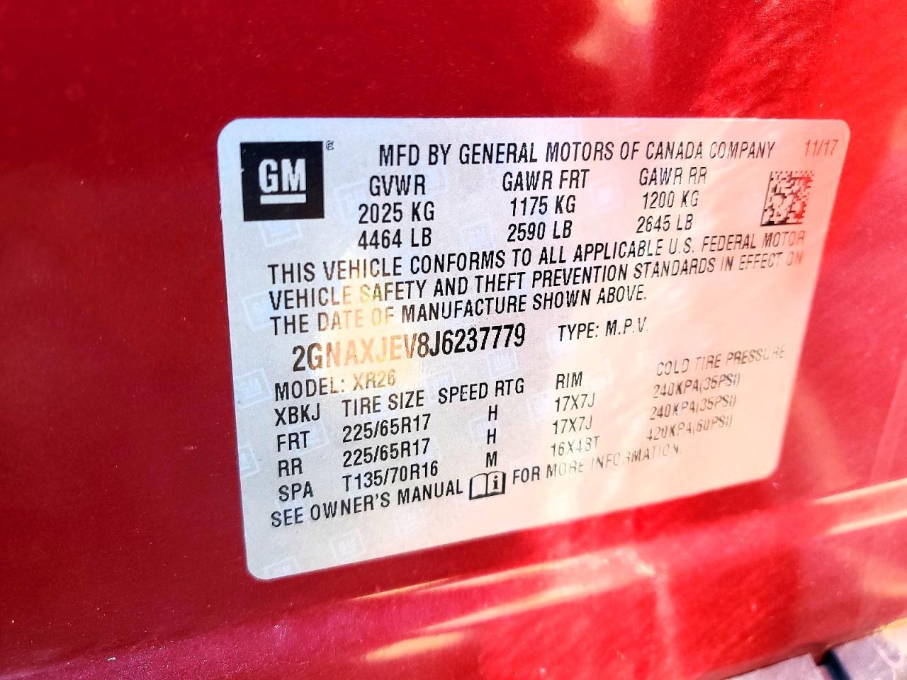 2018 Chevrolet Equinox Lt - zdjęcie 13