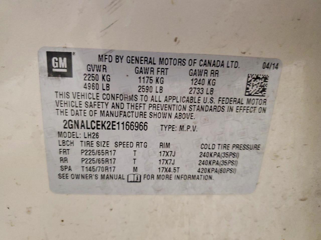 2014 Chevrolet Equinox Lt - zdjęcie 13