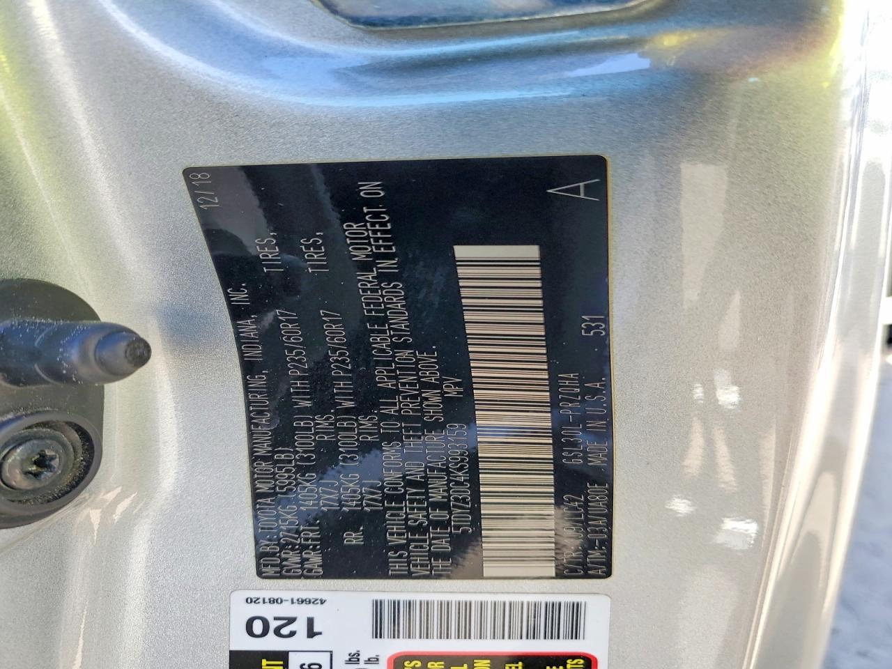 2019 Toyota Sienna Xle - zdjęcie 13