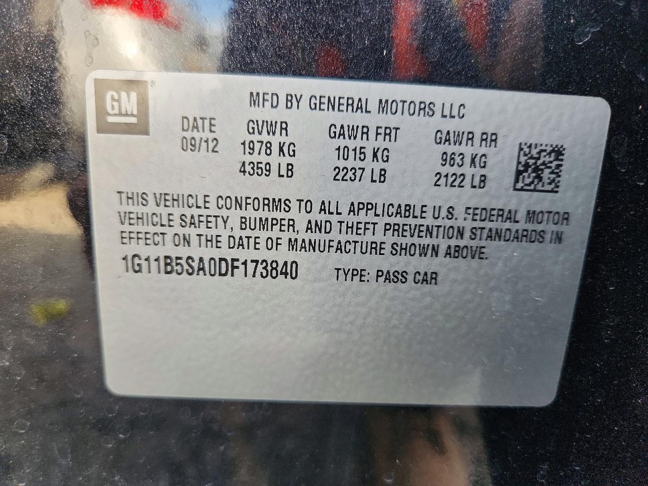 2013 Chevrolet Malibu Ls - zdjęcie 13