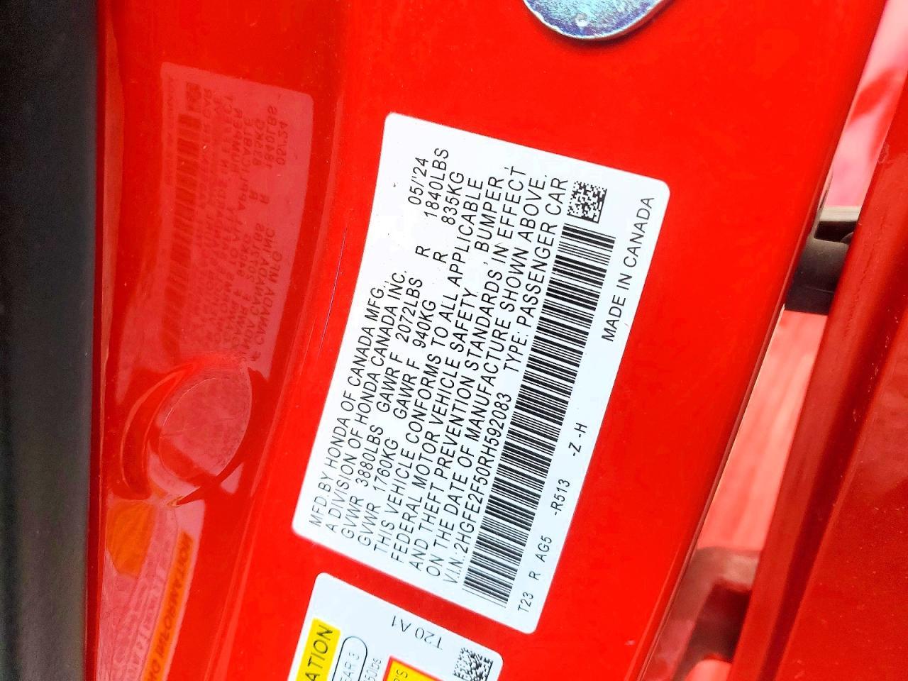 2024 Honda Civic Sport - zdjęcie 12