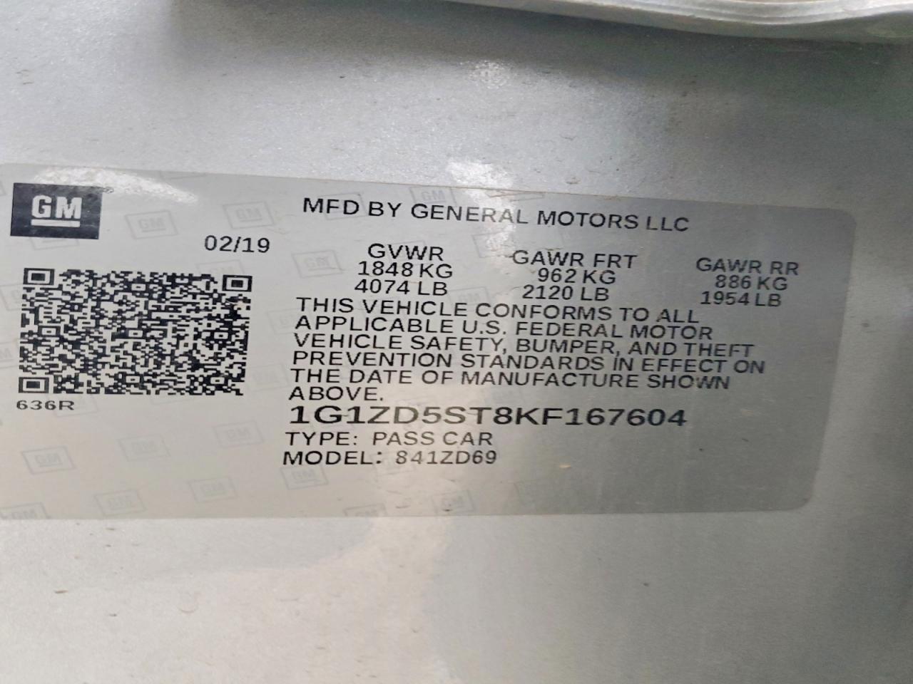 2019 Chevrolet Malibu Lt - zdjęcie 12