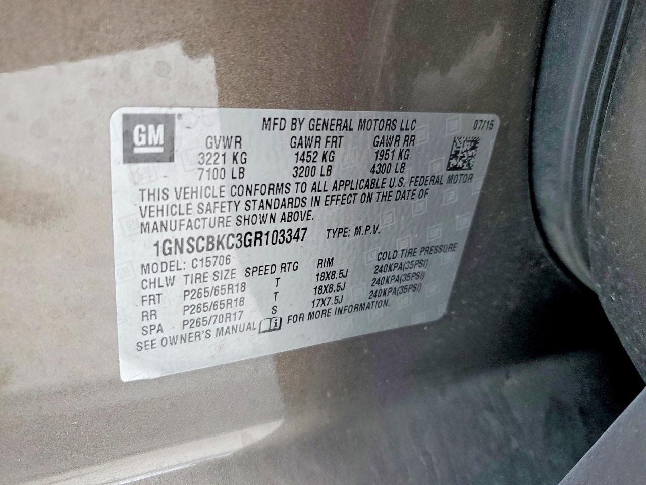 2016 Chevrolet Tahoe C1500 Lt - zdjęcie 13