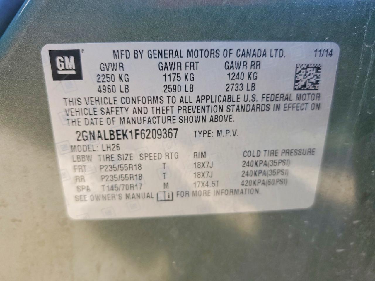 2015 Chevrolet Equinox Lt - zdjęcie 13