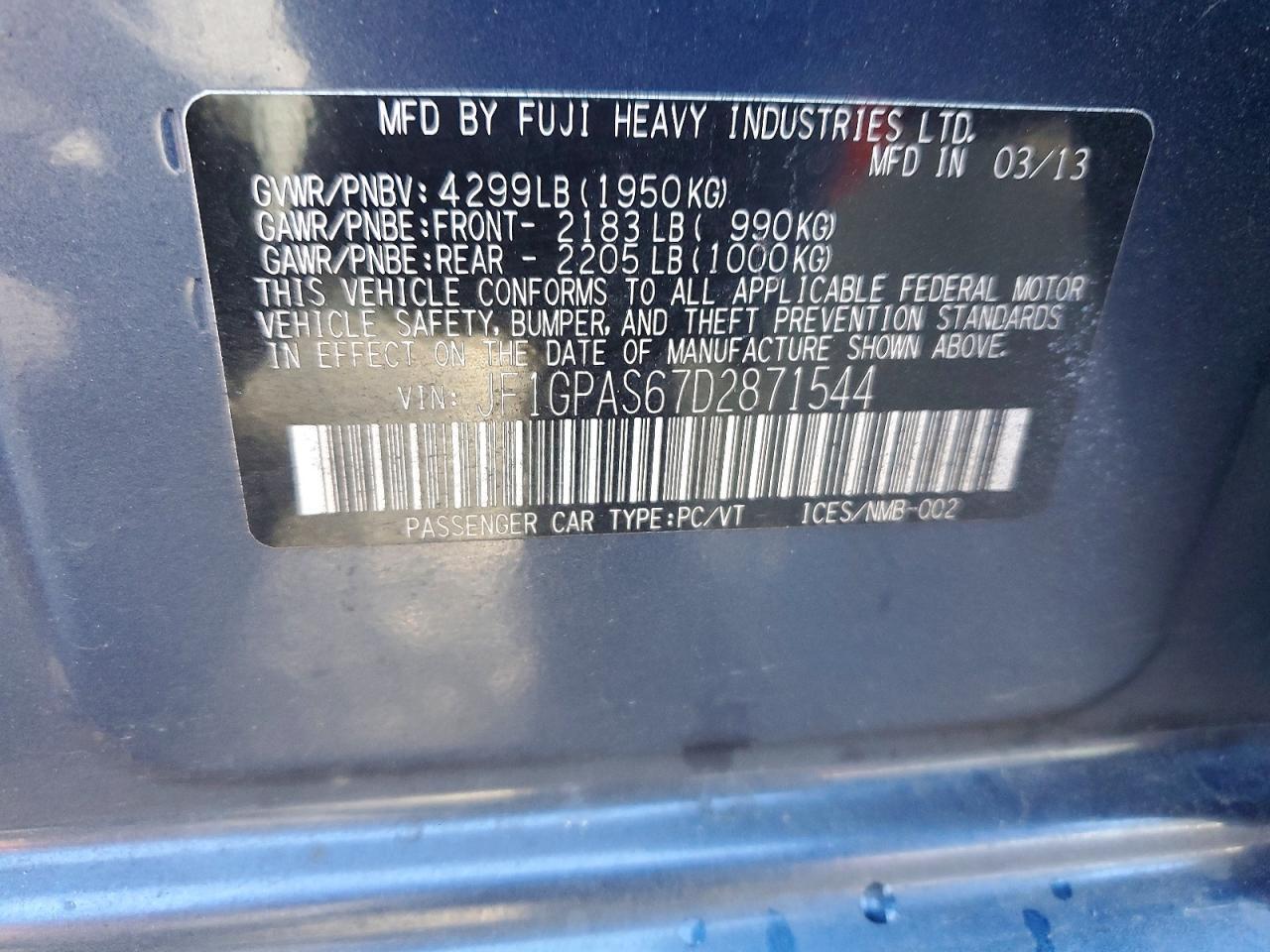 2013 Subaru Impreza Sport Limited - zdjęcie 12