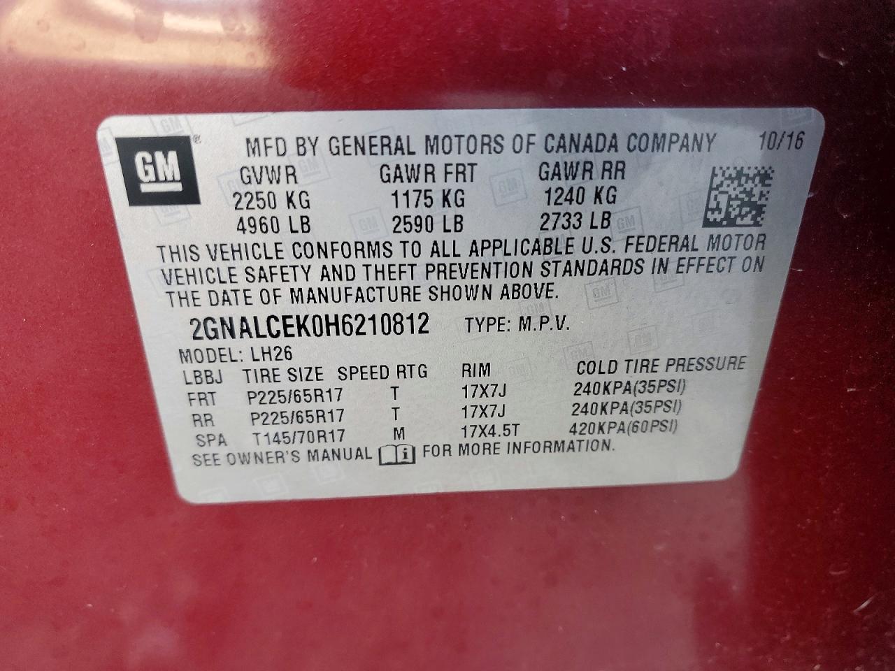 2017 Chevrolet Equinox Lt - zdjęcie 12