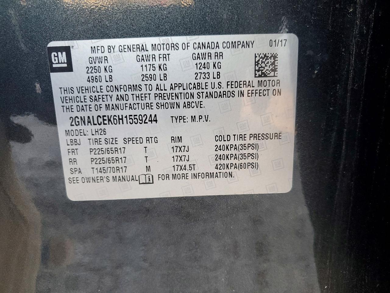 2017 Chevrolet Equinox Lt - zdjęcie 13