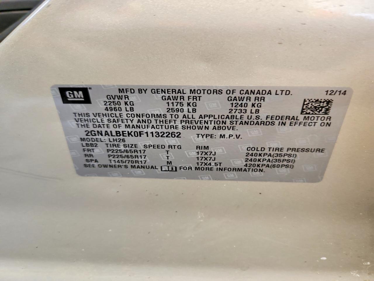 2015 Chevrolet Equinox Lt - zdjęcie 13