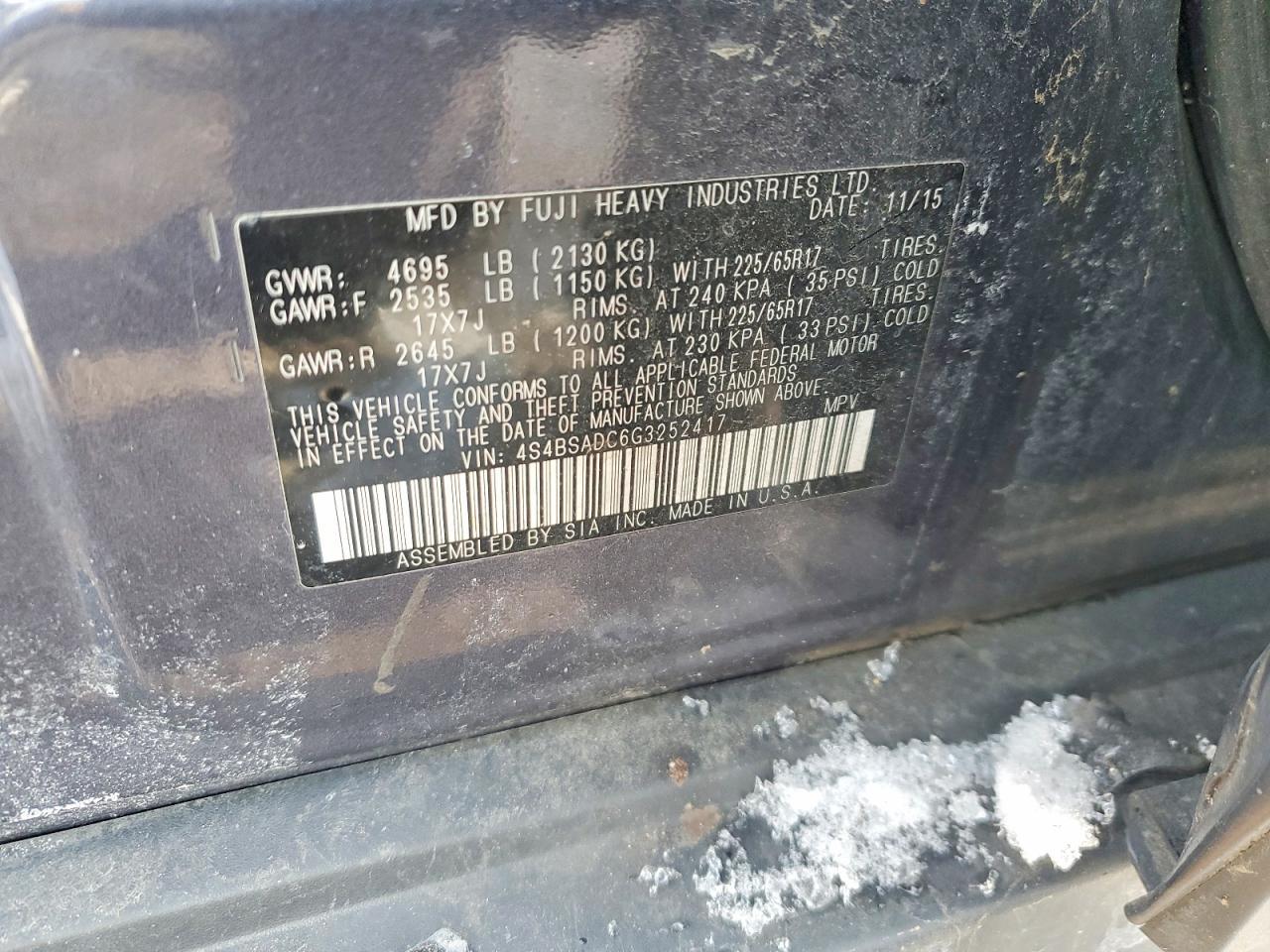 2016 Subaru Outback 2.5I Premium - zdjęcie 13